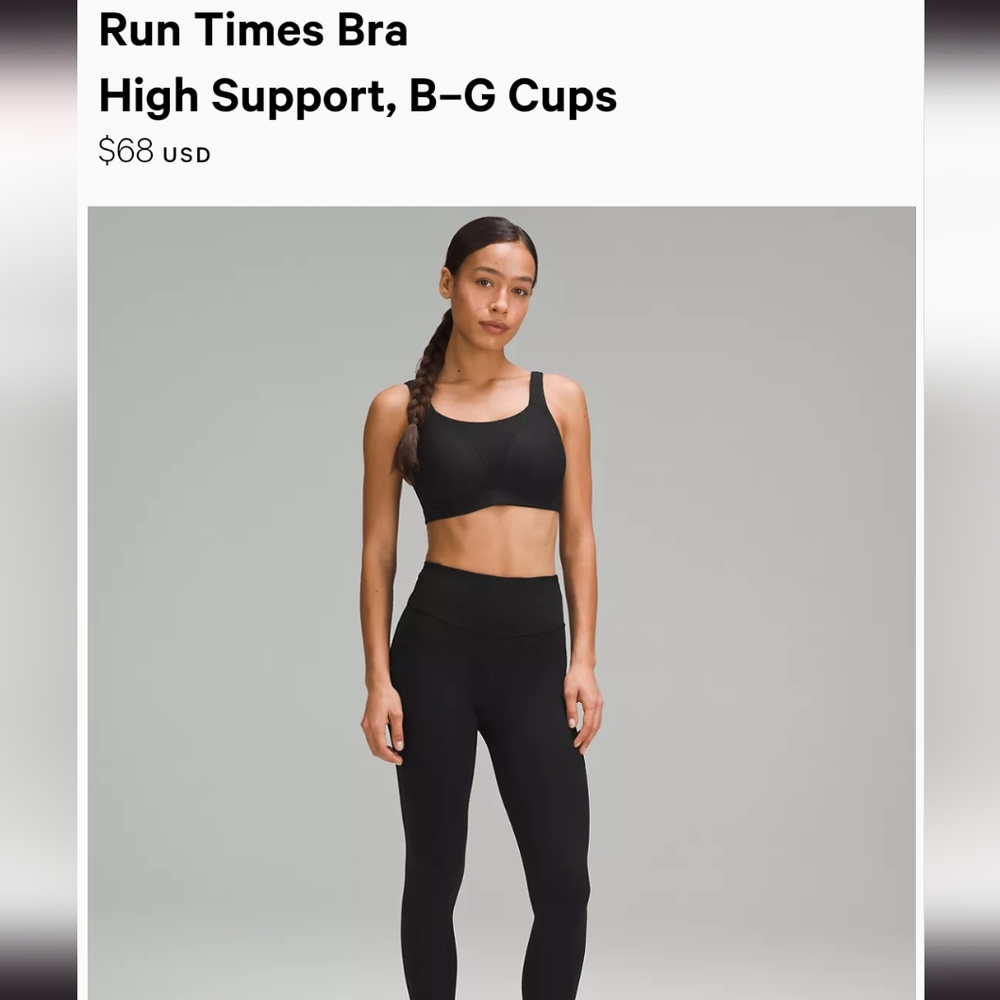 🖤BLACK FRIDAY🖤 VGUC Lululemon Black Run Times Bra